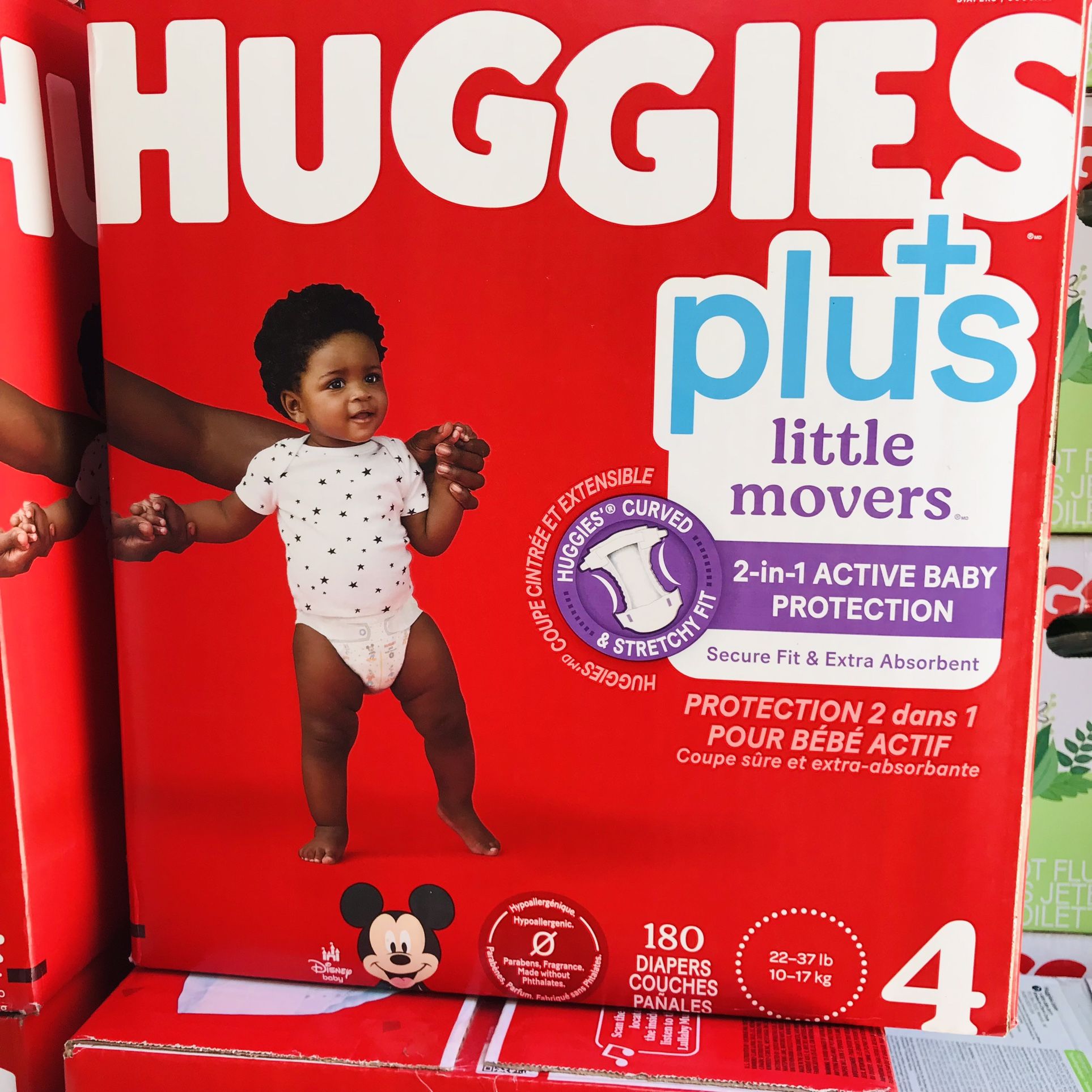 Huggies Little Movers Plus Size 4/180 Diapers 