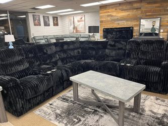 Soft Jumbo corduroy fabric large Reclining Sectional w/2 Cup holders