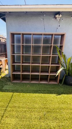 72” x 72” large cube bookshelf / room divider - 25 cubbies