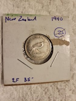 1940 New Zealand Sixpence Silver Coin