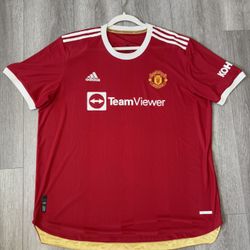  Adidas 2021/22 Manchester United Authentic Home Jersey Red Men’s Size 2XL