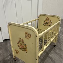 E Doll Yellow Metal Crib