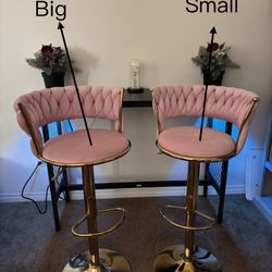 Light Luxury Velvet Bar Stool Pink 