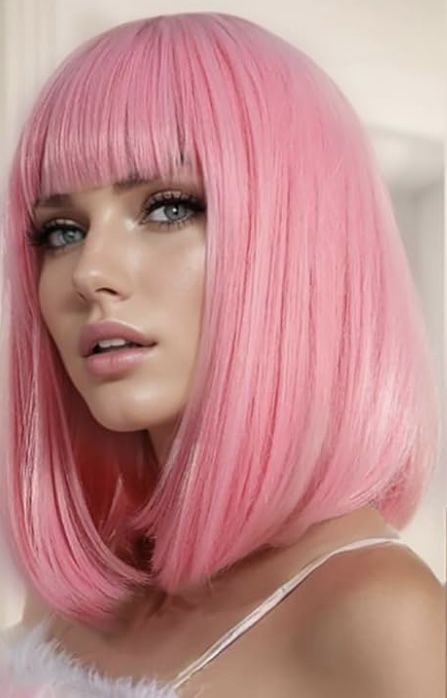 15” Pink Bob Wig