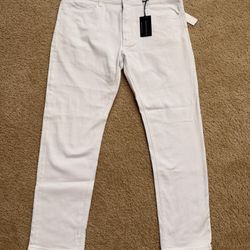 SEAN JOHN Athlete Tapered Stretch-Fit JEANS / Mens 38 waist x 34 Length / Brand New w/ Tags!! WHITE 