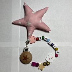 Handmade Personalized Wooden Baby Pacifier Clip Chain Holder