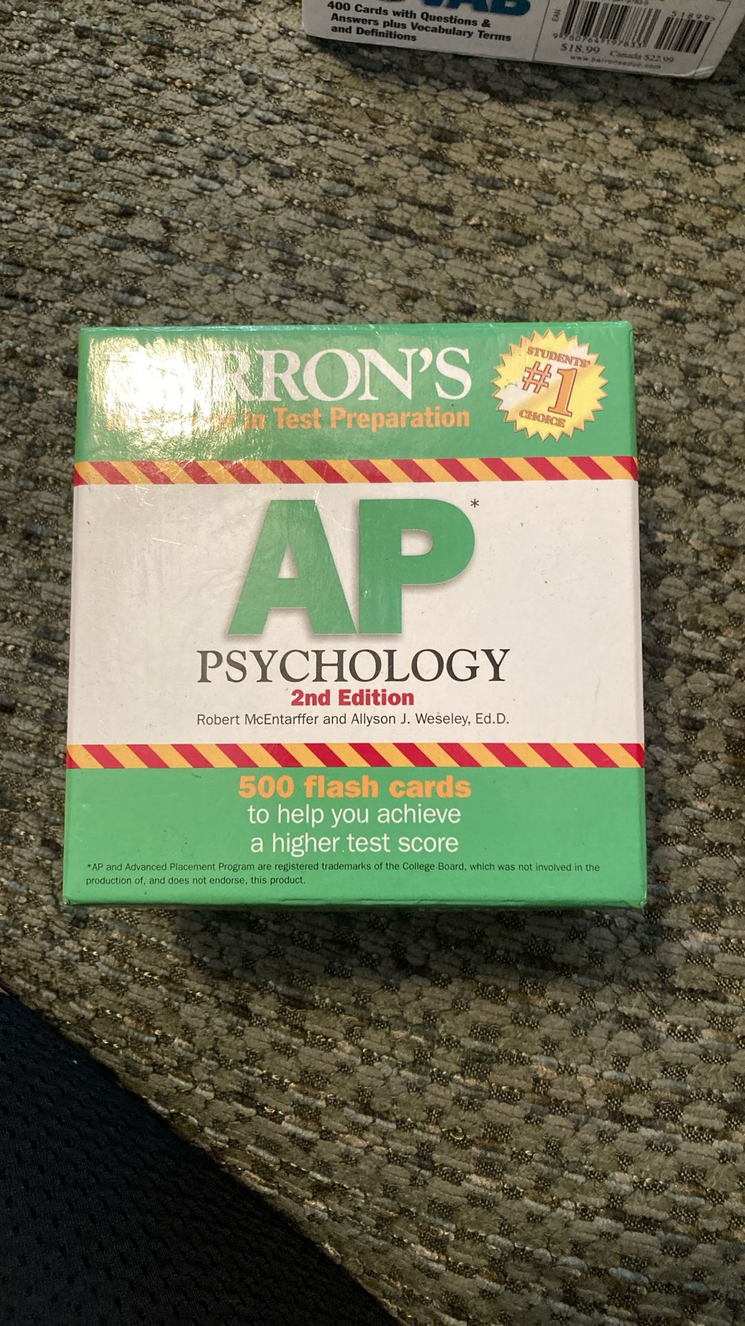 Barron’s AP psychology, flashcards