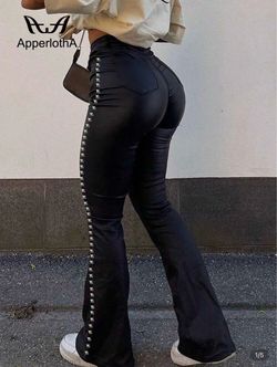 STUDDED BELL BOTTOM PANTS SIZE  LARGE