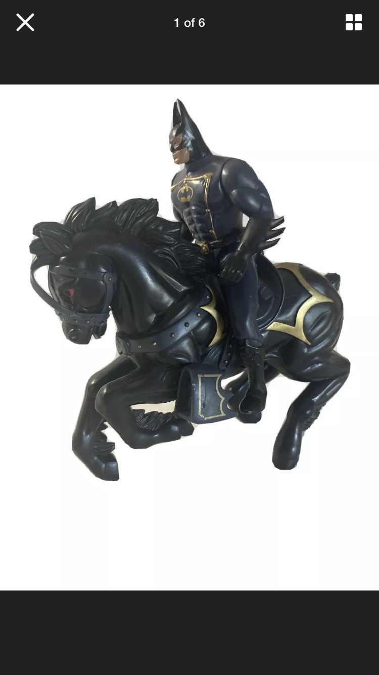 Vintage 1994 Legends of Batman Caped Dark Rider Figure & Horse Action Toy DC COM