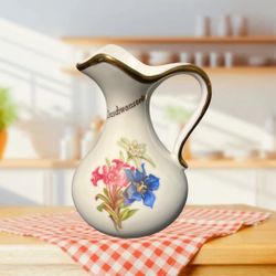 Bavaria Walderhof Germany 1960s Neuschwanstein Souvenir Mini Pitcher, 3x4.75” DAMAGED