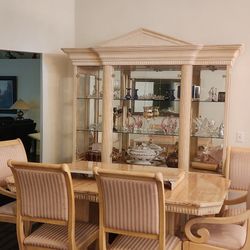 Luxury Cabinet/Hutch And Dining Room Table 