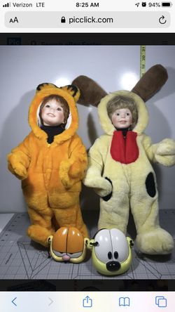Donna Rupert Garfield and Ollie Collectors Halloween Dolls