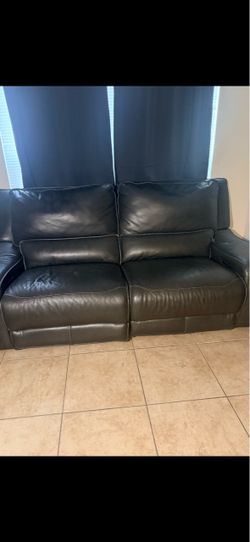 Oversized  Leather Loveseat