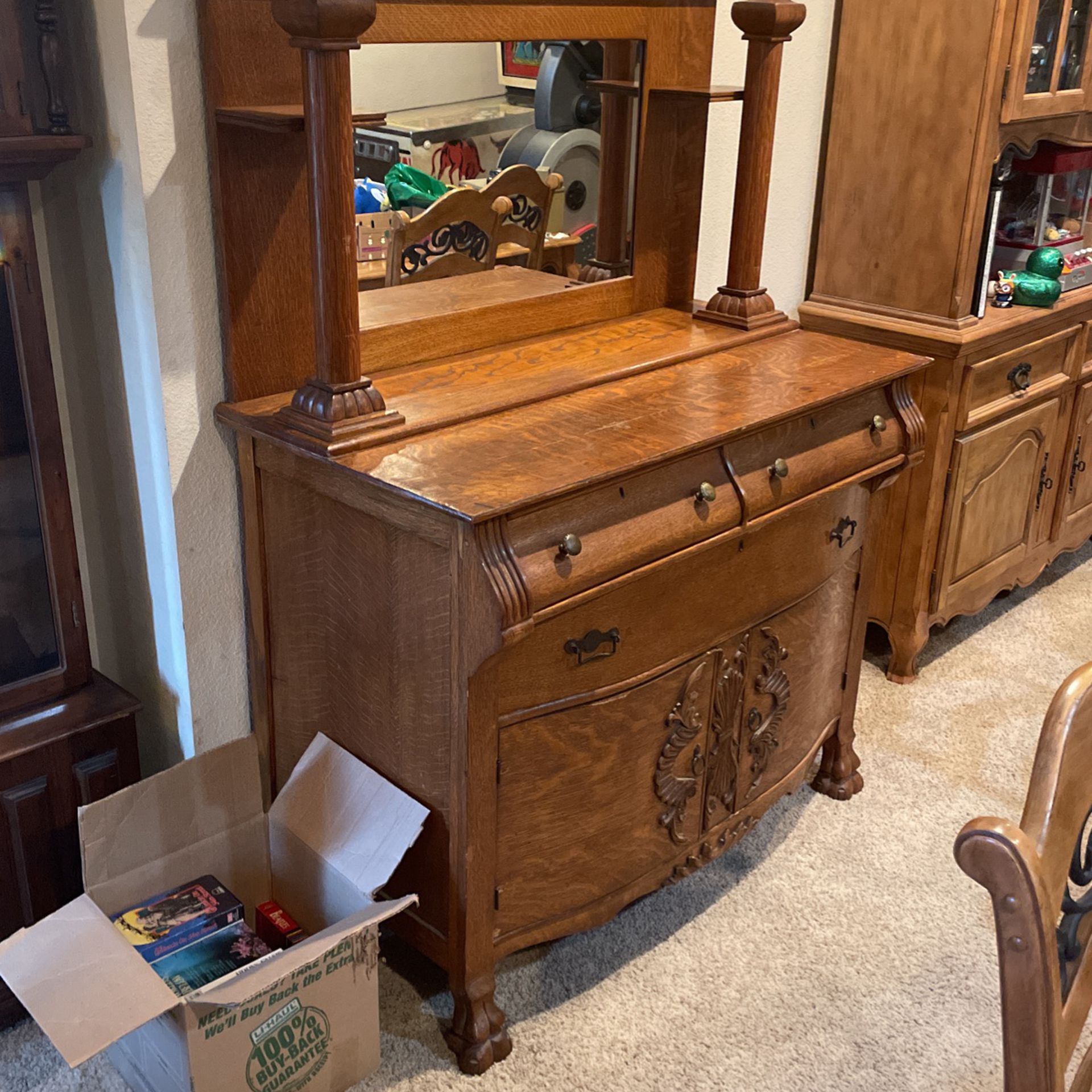 Antique Buffet Sideboard Cabinet