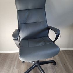 Grey Faux-Leather Office Chair