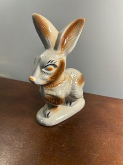Vintage Ceramic Lustreware Wild Rabbit Figurine