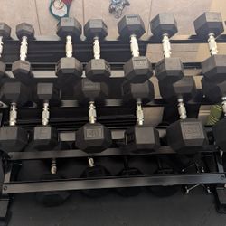 Premium Rubber Coated Dumbbell Set with Rack – Like New!