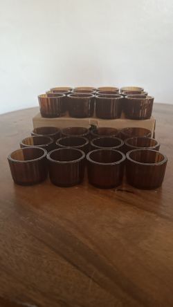 Amber Glass Votive Candle Holders