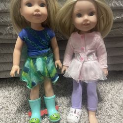American Girl Dolls Wellie Wishers (lot of 2)