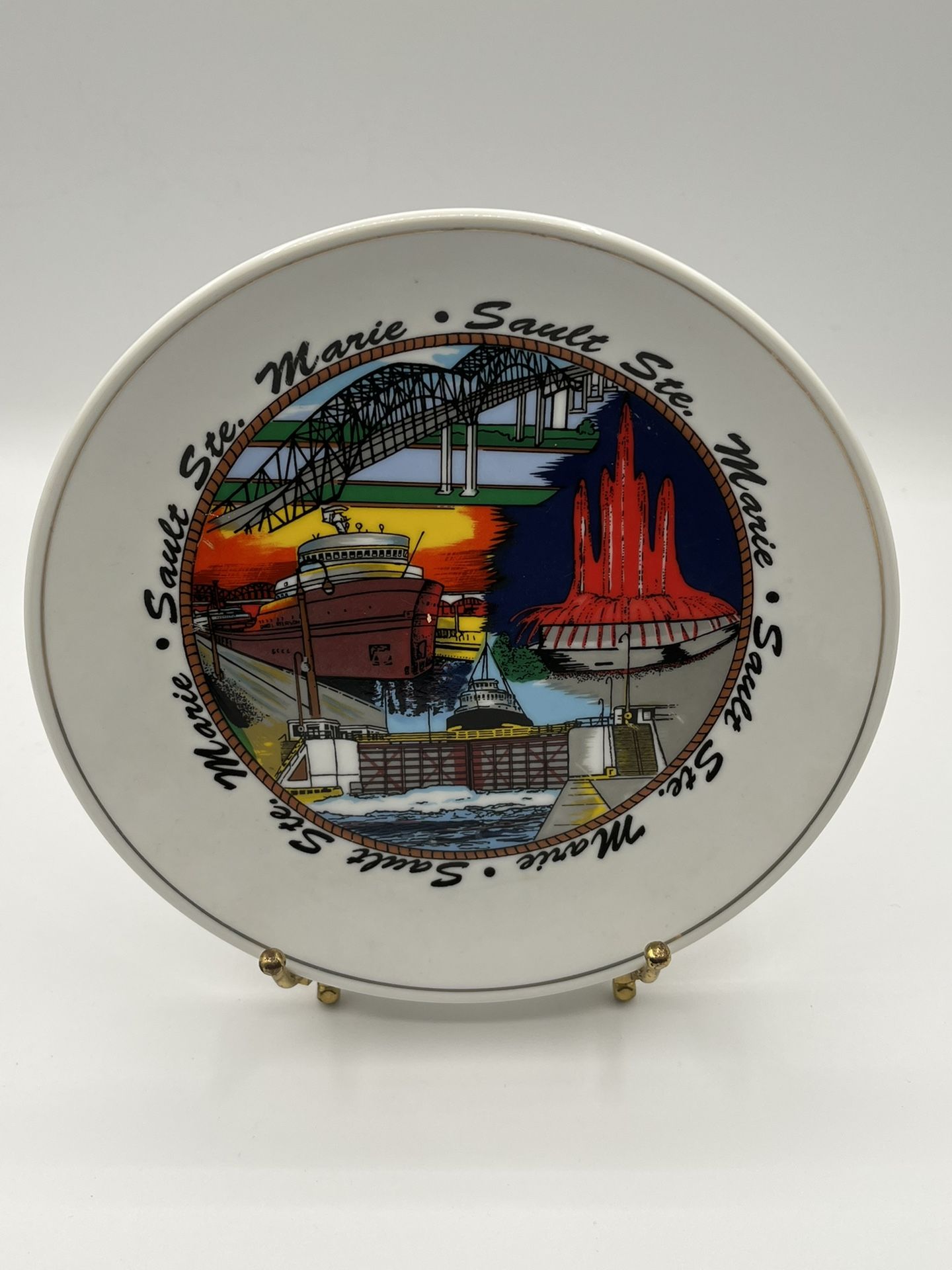 Michigan Sault Ste. Marie Collectible Plate/ Decorative