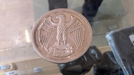 Vintage 1974 Letcher Mint One Troy Ounce 999 Fine Silver Eagle Round Bullion