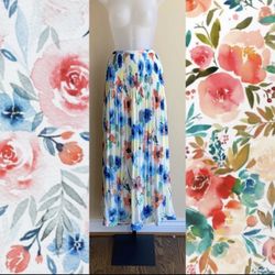 Buffalo David Bitton Watercolor Maxi Skirt Boho Floral Garden Party Chic Feminine Sophisticated Airy Flowy