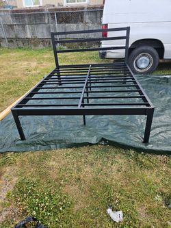 Queen Metal Bed Frame & Mattress