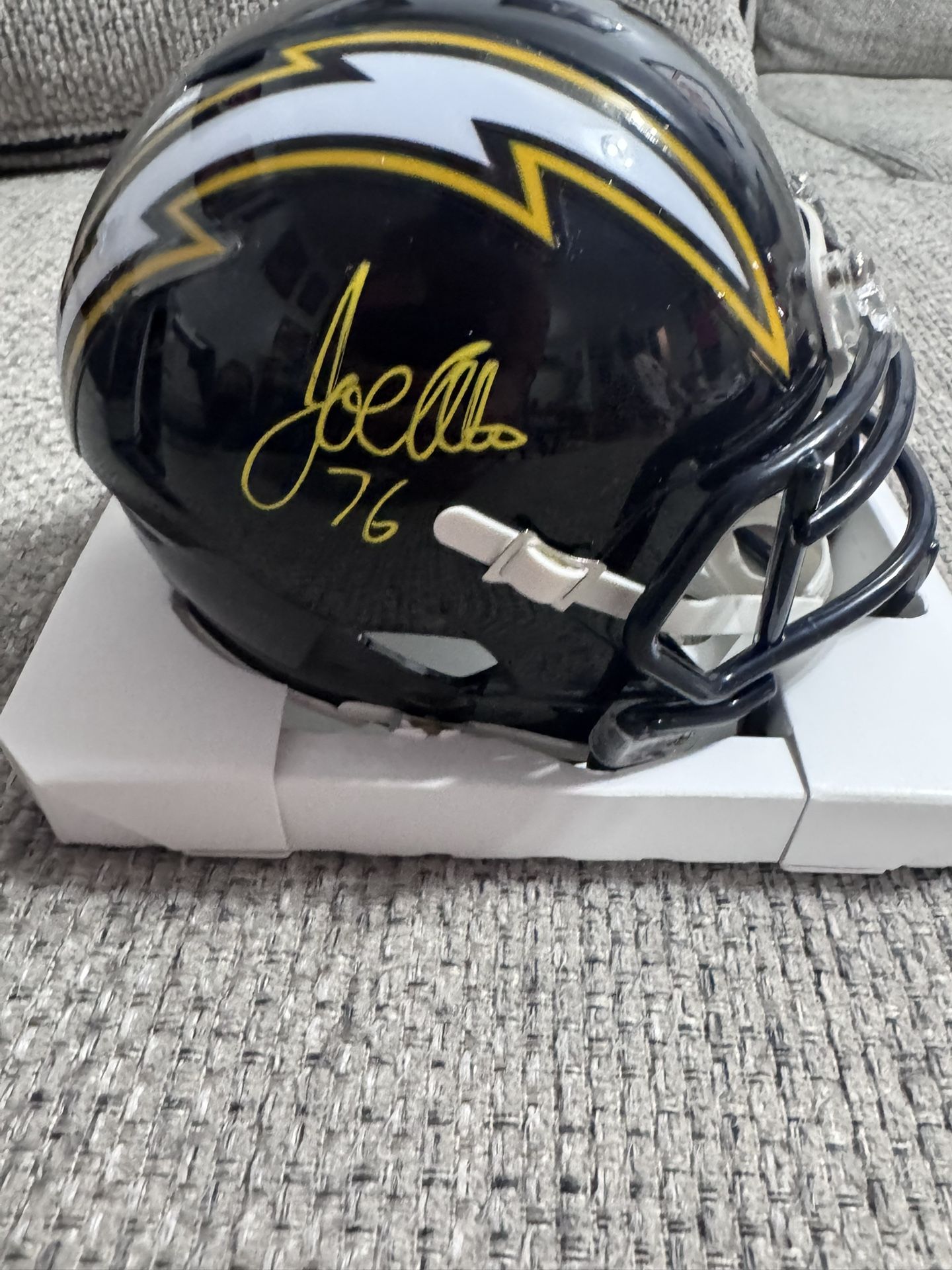 Joe alt Signed Autograph Color Rush Mini Helmet - La Chargers - BECKETT