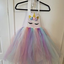 Girls Unicorn Tutu Dress Size 5T-6/7
