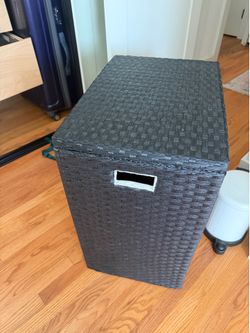 Large wicker laundry basket