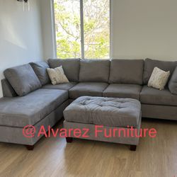 Reversible Sectional Sofa With Ottoman