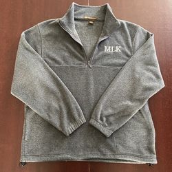 Harriton Gray Adjustle Fleece Jacket Pullover  sz S