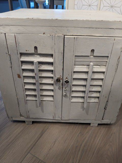Low Louvered Door End Table