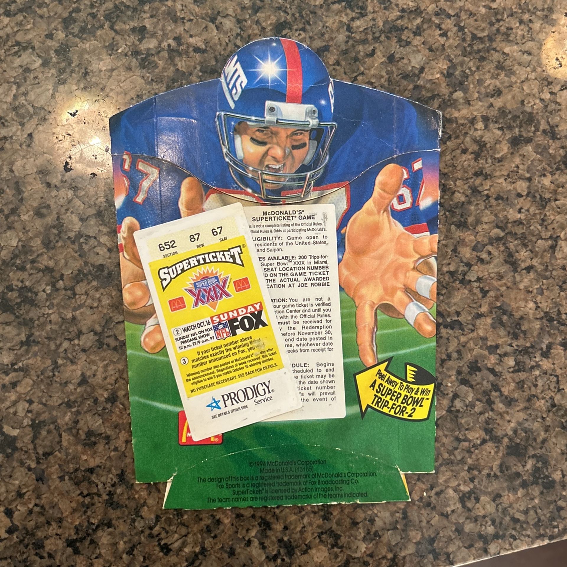 McDonald’s Super ticket Game 1994