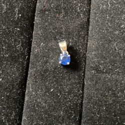 Silver Charm With Blue Stone 