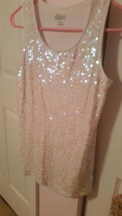 Fancy white sequin top