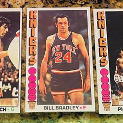 LOT- PHIL JACKSON BILL BRADLEY GAIL GOODRICH NM 1976 TOPPS BASKETBALL CARDS