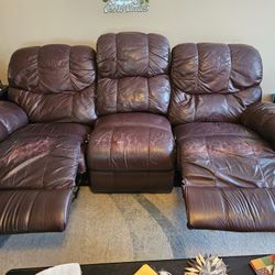 Premium Leather Couch and Love Seat