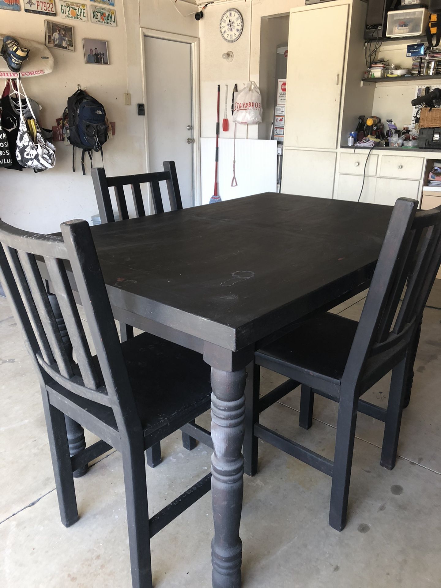 Kitchen table - all wood. With 4 chairs