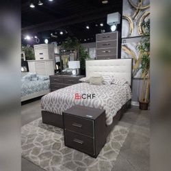4 Piece Queen  / Eastern King Size Bedroom Set ( Included bed frame, dresser ,mirror ,