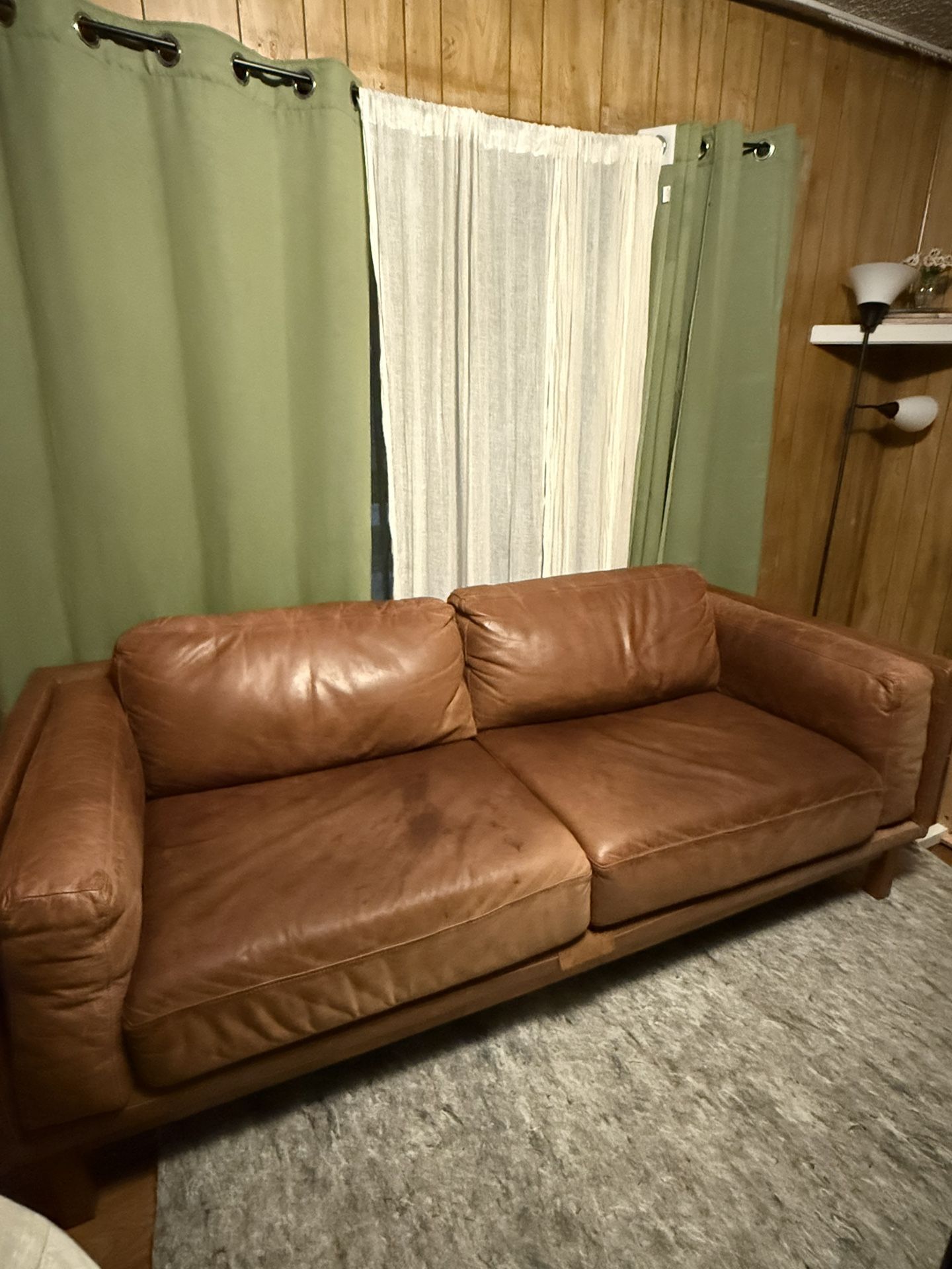 WEST ELM  Dekalb  real Leather Sofa