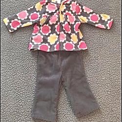 Carter’s  6 mo 2 pc Flowery jacket and gray pants