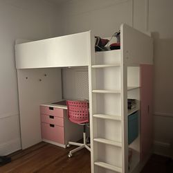 Loft Twin  bed ,desk and storage,