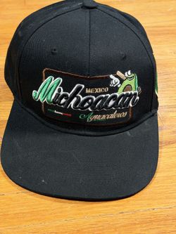 Michoacán Mexico Aguacates Avocado Embroidered Black Snapback Hat