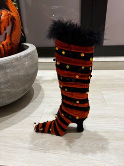 Halloween Witch Boot Decorative Figure