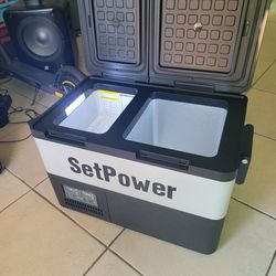 Setpower PT35 Car Refrigerator with AC Adapter,35L Dual Zone Portable Freezer,12 Volt Refrigerator Electric Cooler for Car camping, RV,Truck,Vehicles,