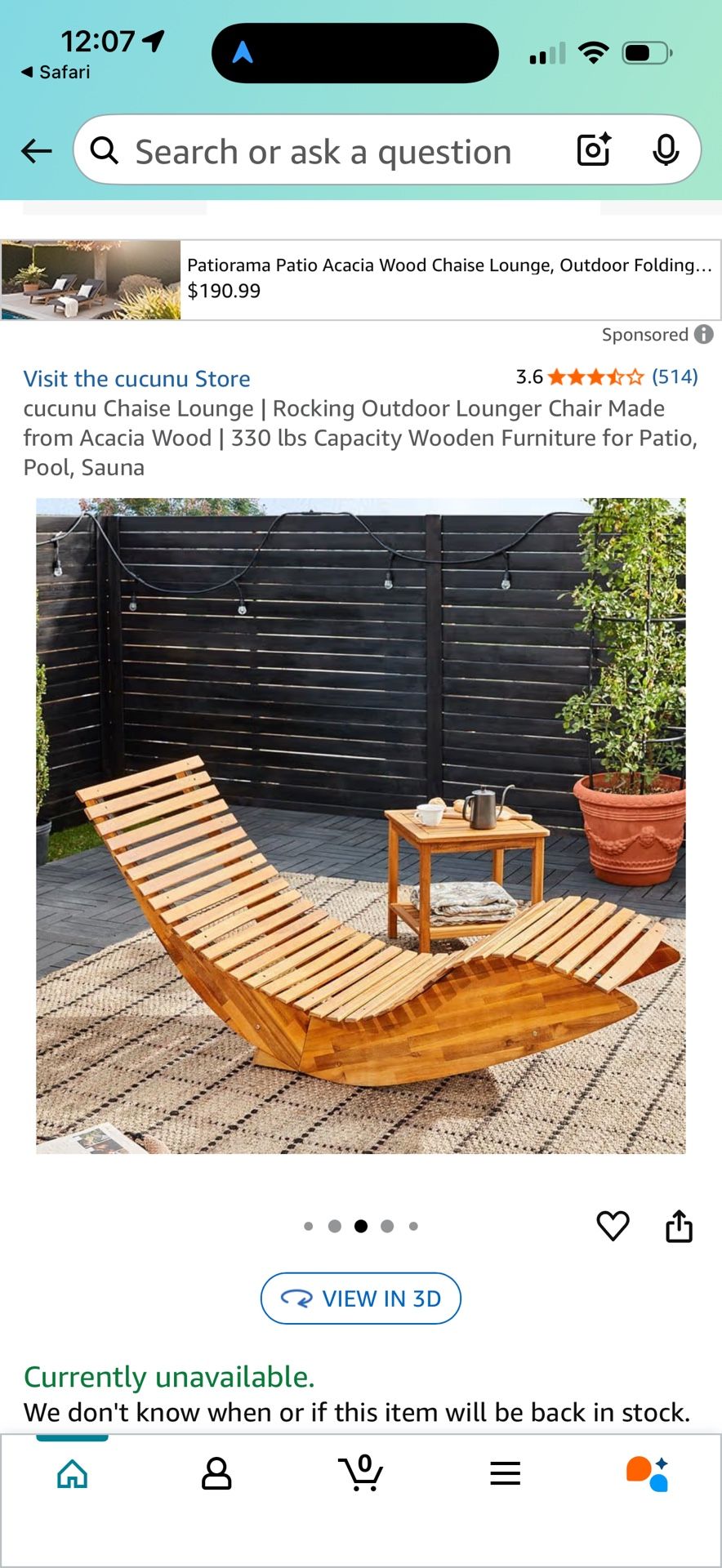 Cucunu Chaise Lounge | Rocking Outdoor Lounger Chair 