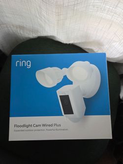 NEW Sealed Ring Floodlight Cam Wired Plus 1080p HD Security Camera White