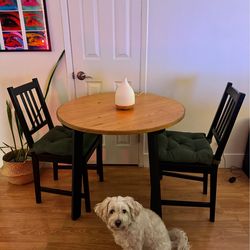 IKEA round dining table set-Table + 2 chairs