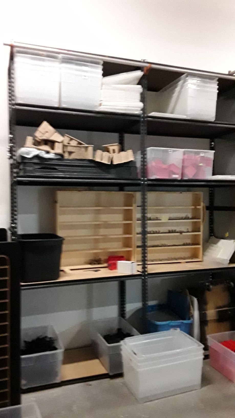 Metal and Wood Storage Shelves